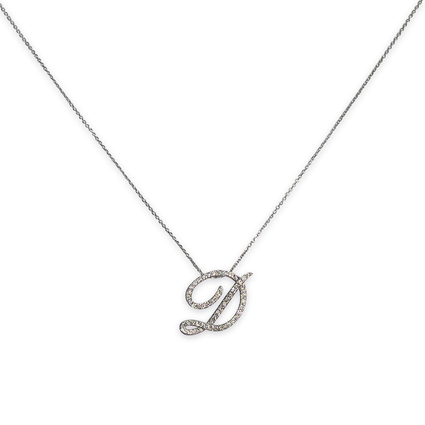 White Gold Italic D Necklace