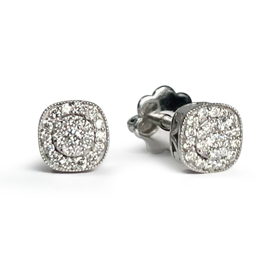 Cushion Cluster Diamond Studs